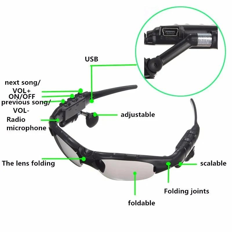 2024 New Popular Hot Selling Wholesale Outdoor Cycling Sports Wireless Glasses Headphones with Microphone Smart Bluetooth Sunglasses Wholesale