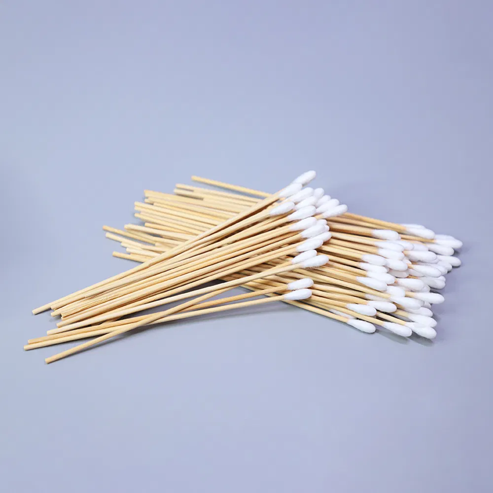 Factory OEM Custom Package Eco-Friendly Wooden Stick Ear Swabs Disposable Cotton Buds