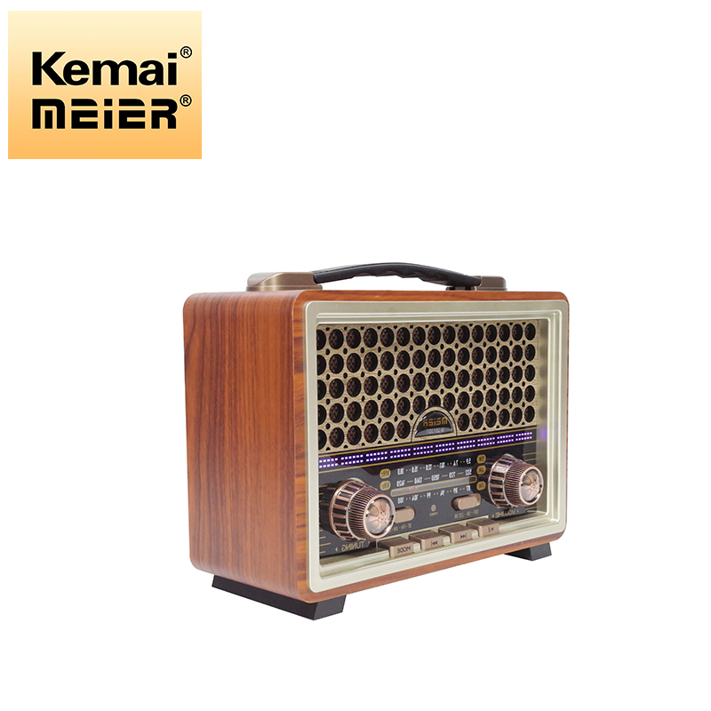 Am/FM/Sw Stereo Full Band Radio Retro Classic Finely Crafted Bluetooth Radio with Built-in TF Card