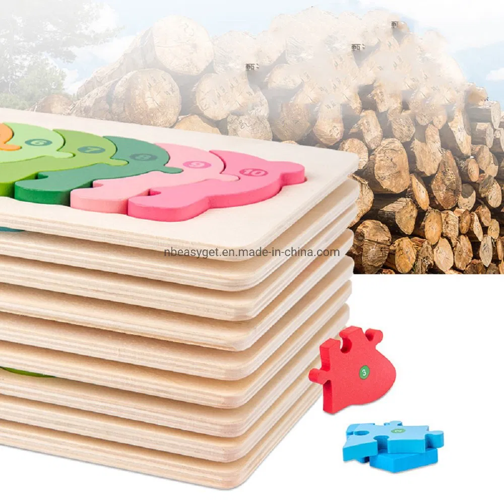 Wooden Animal Shape 3D Puzzle for Kids Gift Toys for Baby Toddler Children Learning Educational Jigsaw Eco-Friendly Children Toys Esg17557