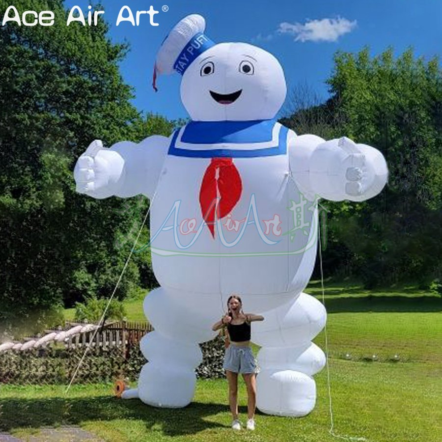 19FT H Inflatable Ghostbusters Pop up Marshmallow Man Cartoon for Outdoor Advertising or Event Decoration