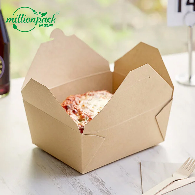 Eco Friendly Paper Lunch Box Disposable Takeout Container for Food Packaging