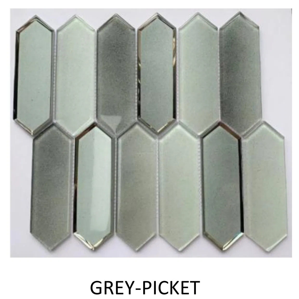 Polished Gray Marble and Teal Blue Tiles Back Splash Kitchen Tiles Glass Mosaics