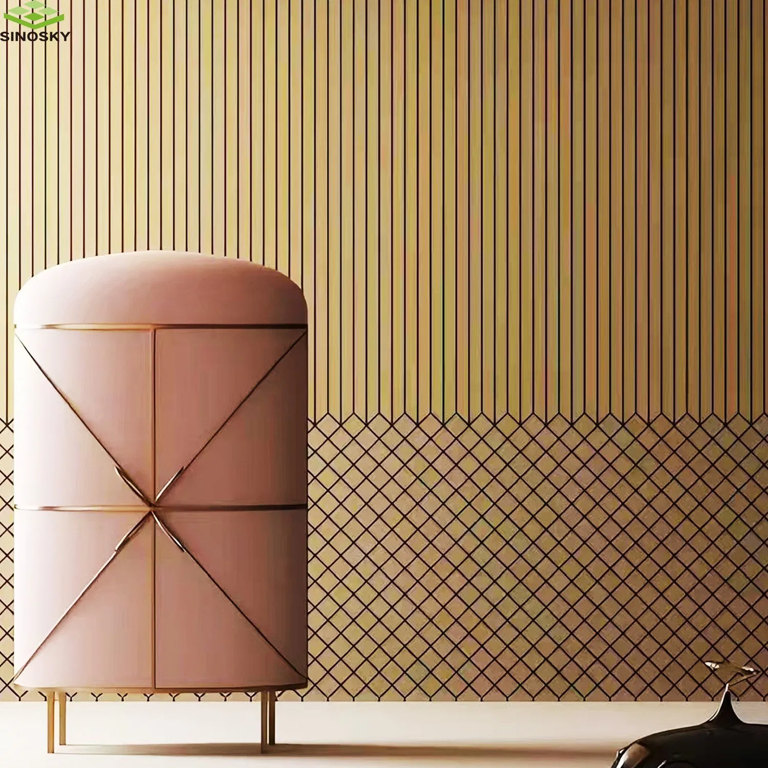 Wood Slat Acoustic Panel Wall Ceiling Soundproofing Interior