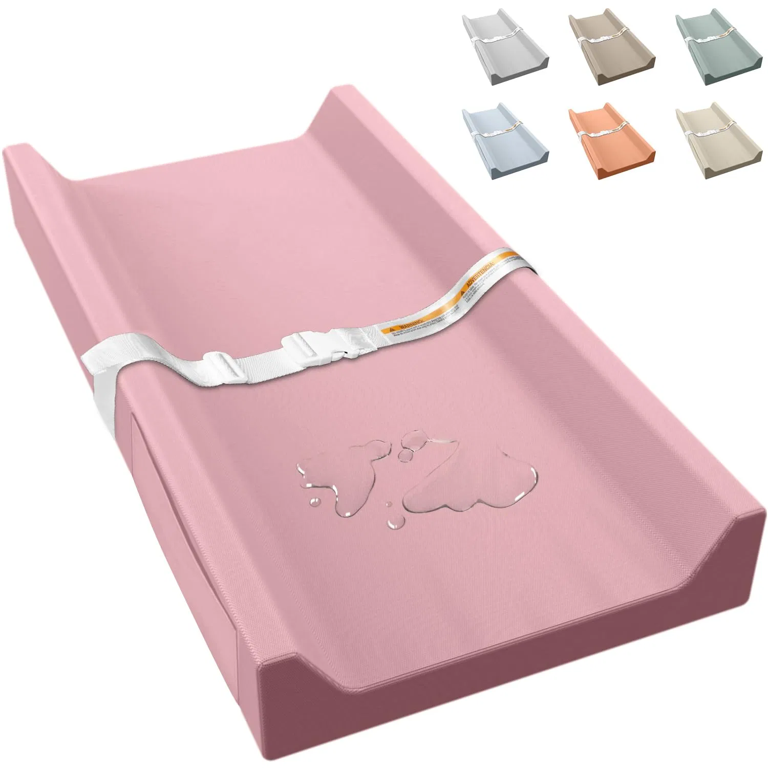 Waterproof Baby Changing Pad Non-Slip Wipeable Diaper Changing Mat with Safety Strap