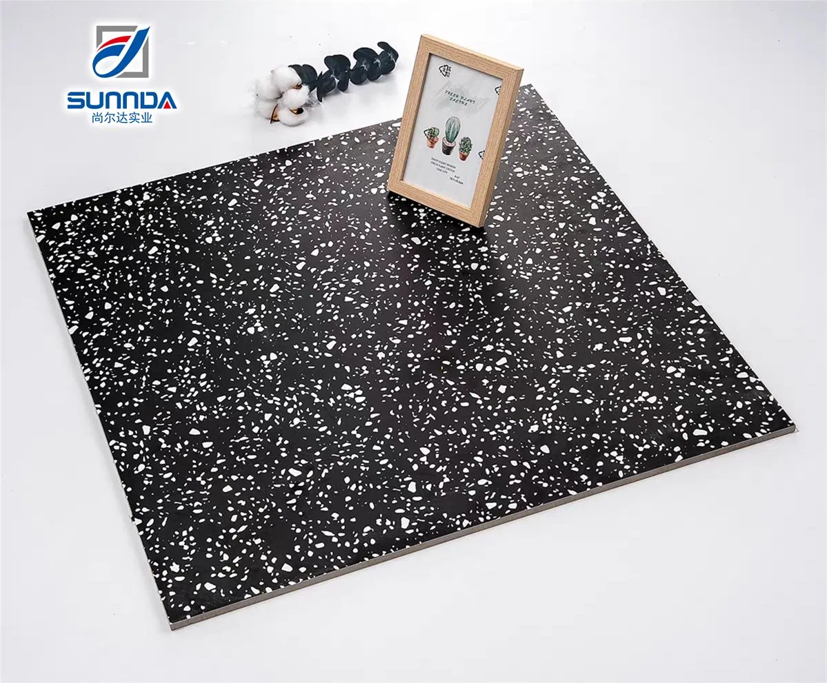 600 or 800 Rustic Cement Interior Tile Porcelain Ceramic Dark Grey Look Terrazzo Slab for Balcony Wall and Floor