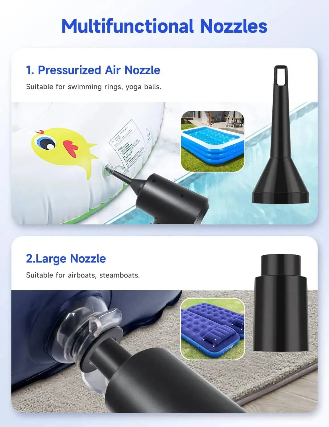 Compressed Air Duster 3 Gear Adjustable Electric Air Duster with LED Light Air Blower for Keyboard Electric Devices Cleaning