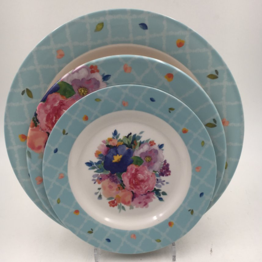 Eco-Friendly Melamine Bowls & Plates - Anti-Slip Design with Southeast Asian Floral Patterns