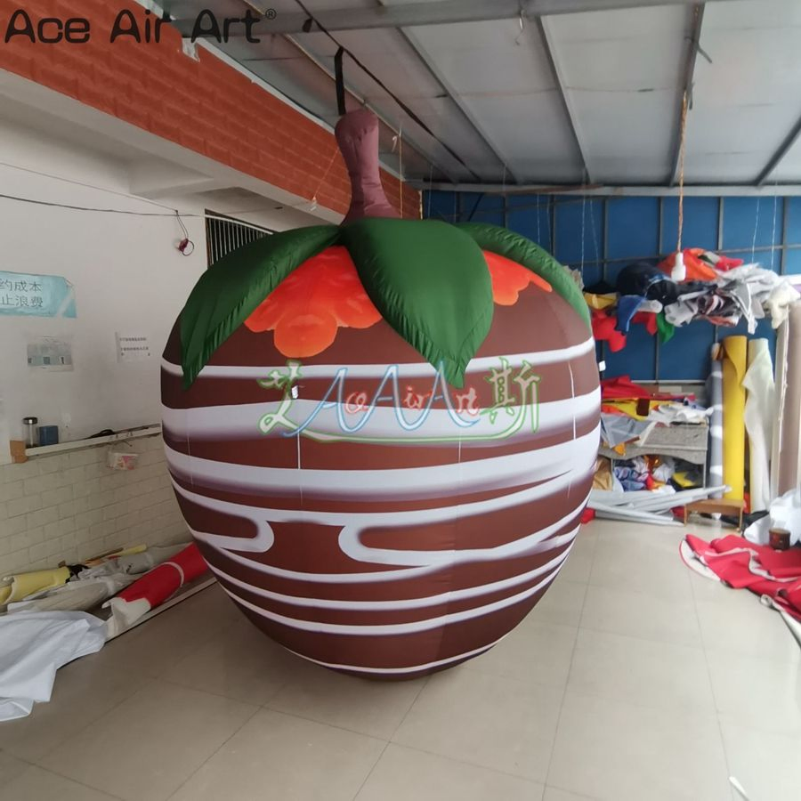 Funny Inflatable Strawberry Chocolate Cup Oval Model Candy Balloon for Festival Event Party Decoration