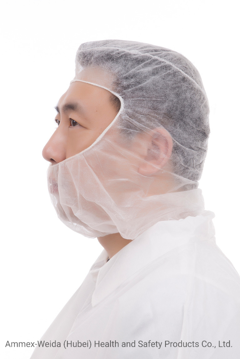 Disposable Hood with Neck-Protection by Soft Non-Woven Polypropylene Pull-Over Use for Factory Free Size for All People