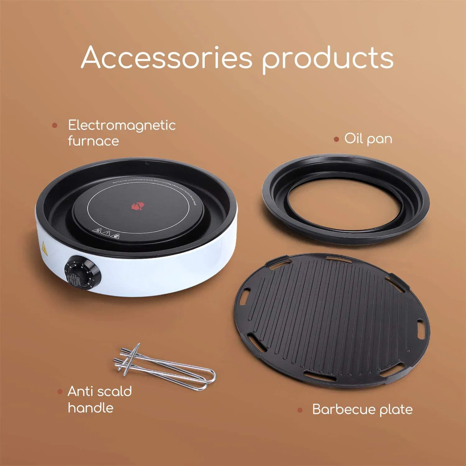 2 in 1 Multi Induction Cooker with Nonstick BBQ Grill Plate