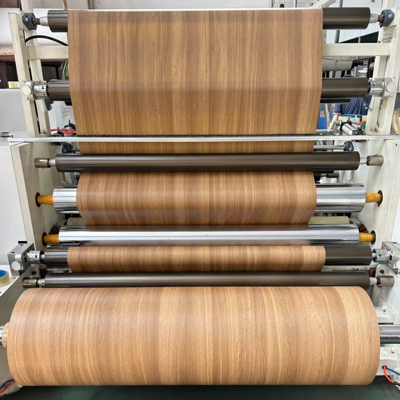 High Quality Texture Wood Grain Vacuum Pressed PVC Films Furniture Composite Film PVC Furniture Design Film