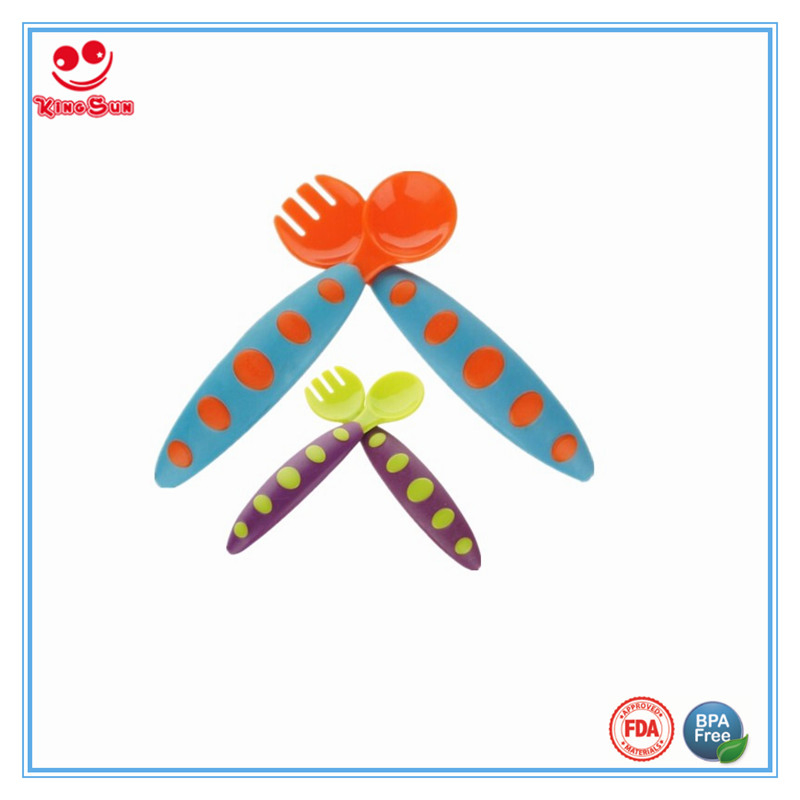 Vibrant Baby Feeding Set with Colorful Plastic Soup Spoons
