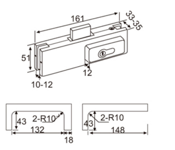 Glass Door Hardware Patch Fitting Door Clamp