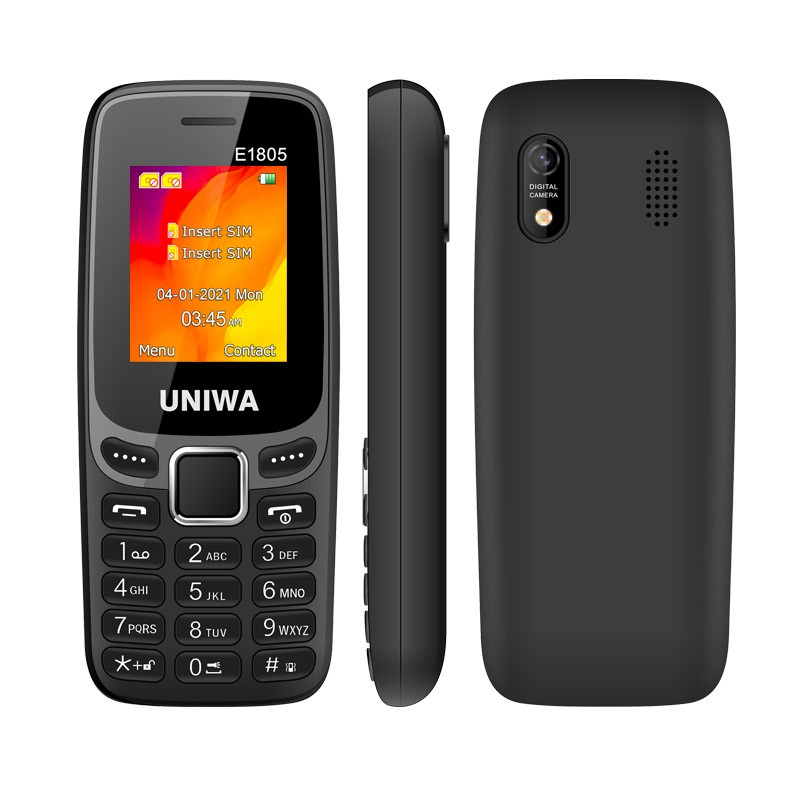 Кнопочный телефон Uniwa E1805 для пожилых, 2 SIM, Type-C