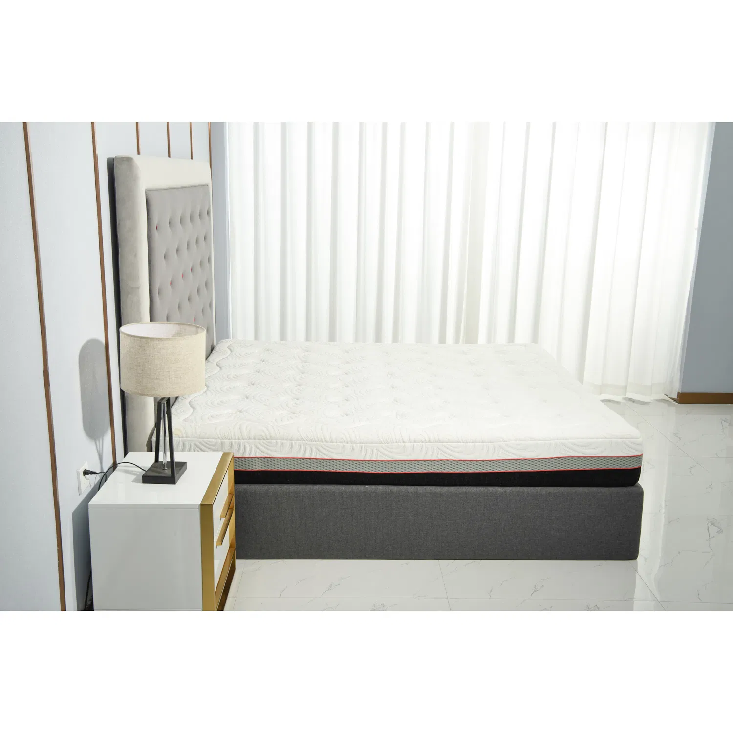 Euro Top King Size Hybrid Pocket Coil Spring Memory Foam Mattress