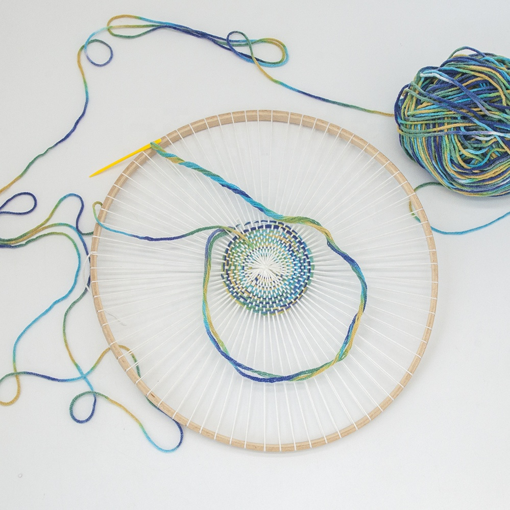 Circular Wooden Weaving Loom for Needlework with 19cm and 28.5cm Dents