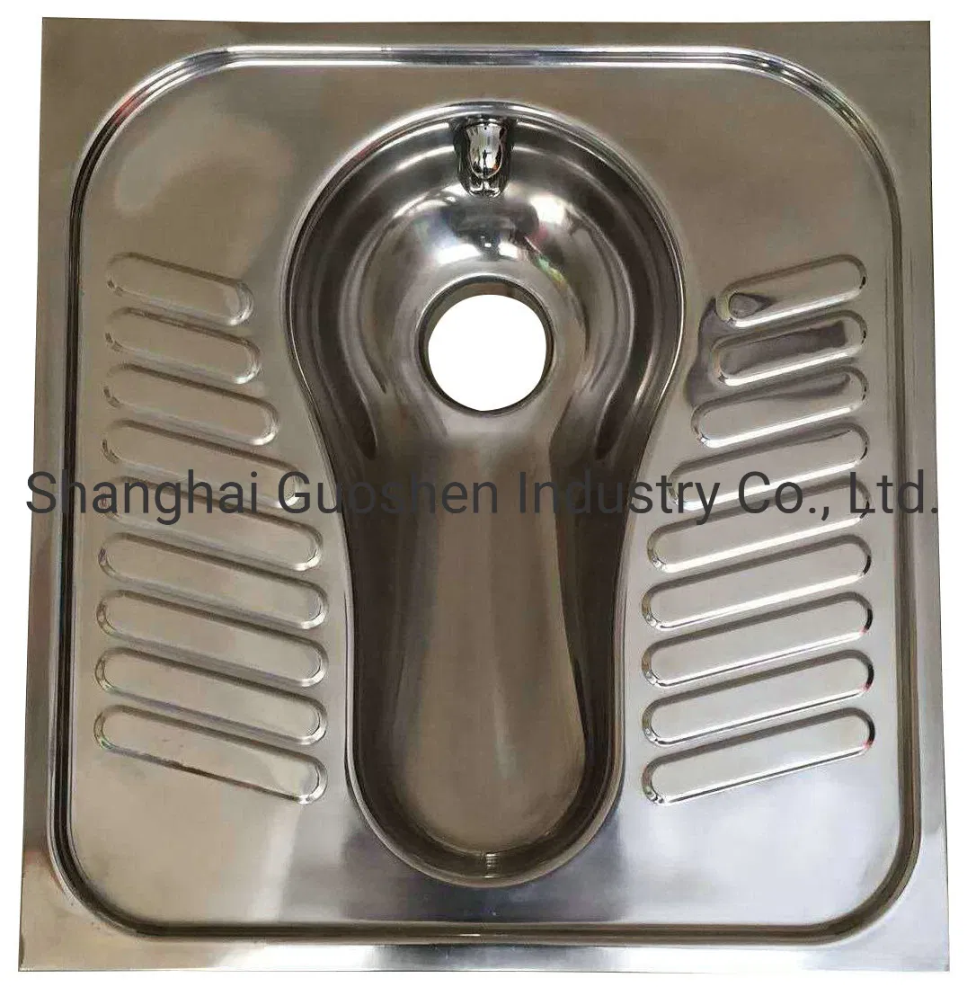 Top Quality Sanitary Ware Stainless Steel Squat Pan for Toilet 625X595