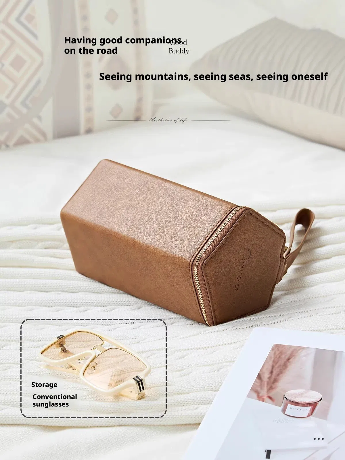 Ea760 5 Slots Black for Display Luxury Sun Cases Hard Box Custom Logo Leather Eye Glass Case