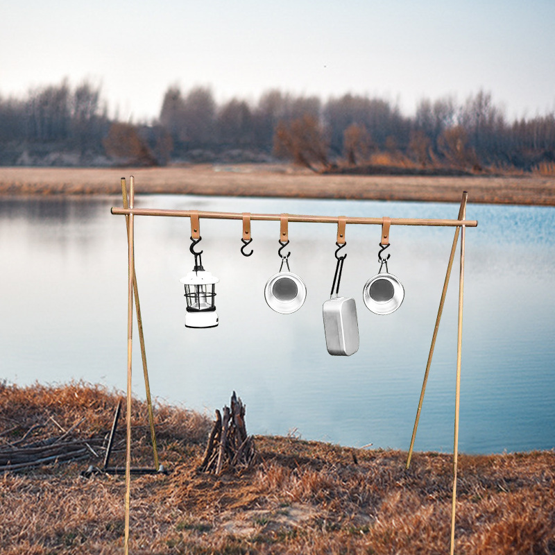 Customized Wood Grain Outdoor Portable Camping Storage Rack Folding Camping Rack