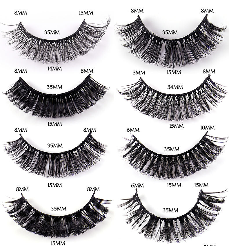 Mink Fox Korean Asian Fiber Russian Curly False Eyelashes 20 Pairs