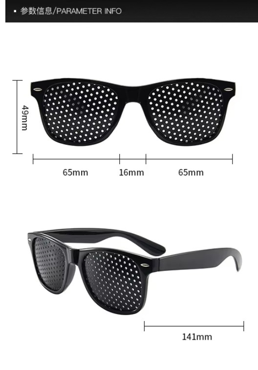 Wholesale Black Pin Hole Sunglasses Eyesight Improve Natural Healing Vision Care Eyeglasses Anti-Myopia Pinhole Glasses