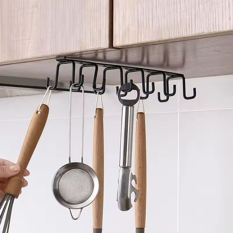 Multi-Function Kitchen Cabinet Cup Holder Storage Hooks
