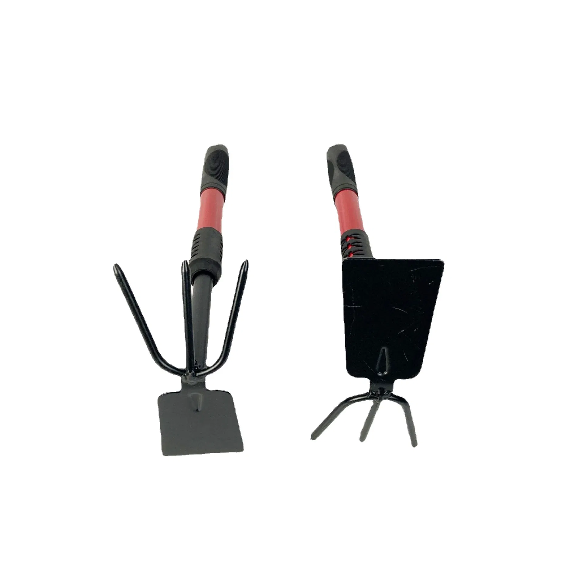 Two Headed 3-Prong Garden Hoe Plant Care Stainless-Steel Gardening Cultivation Fork Hoe