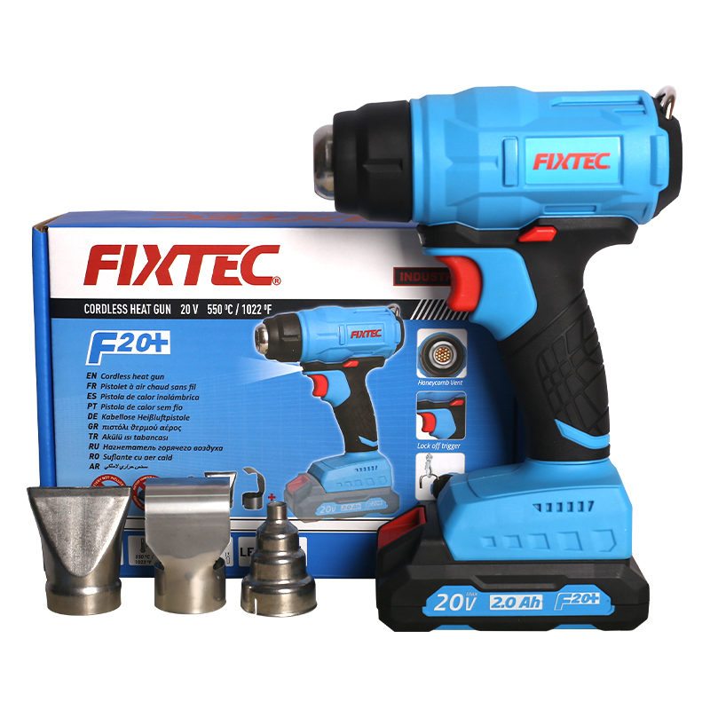 Fixtec Power Tools Rechargeable Battery 20V Cordless Heating Heat Gun 200L/Min Heat Gun Set Machine