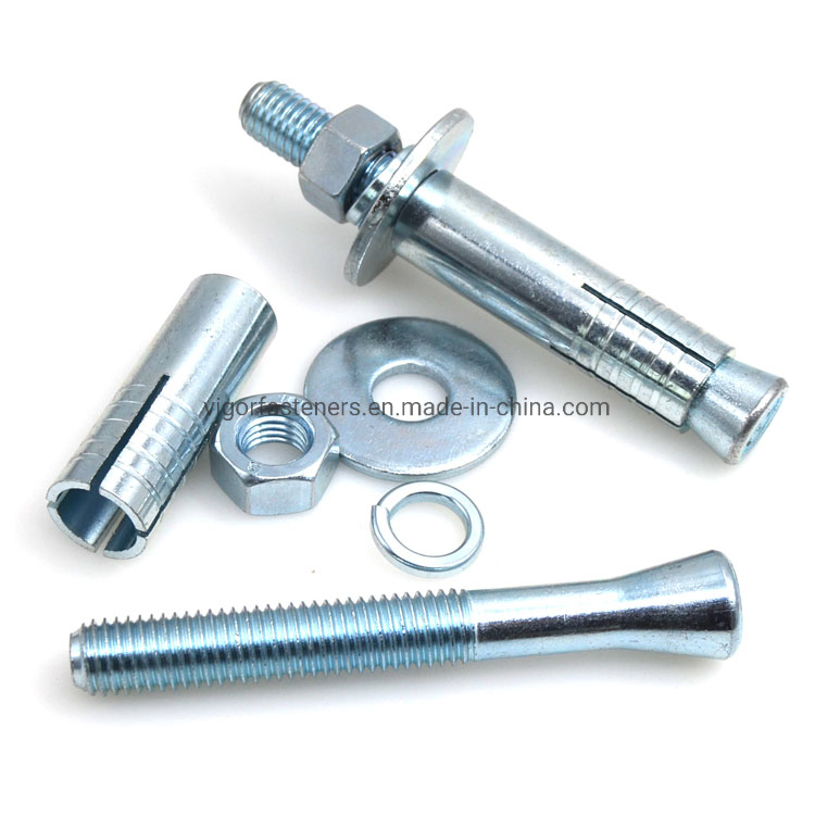 Galvanized Chemical Anchor Bolt Expansion Mechanical Bolt Double Sleeve Cone Bolt Sleeve Anchor for Building Construction