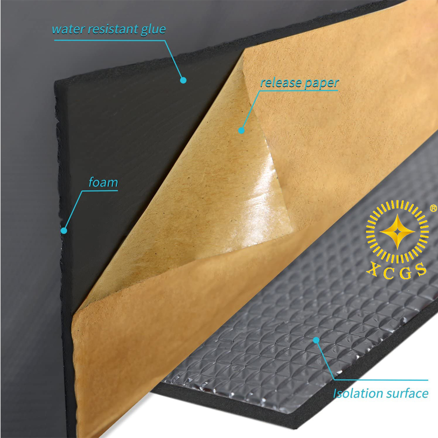 Car Sound Deadening Material Sound Proofing Automotive Insulation Aluminum Foil Heat Shield Mat 3/16" Foam Backing
