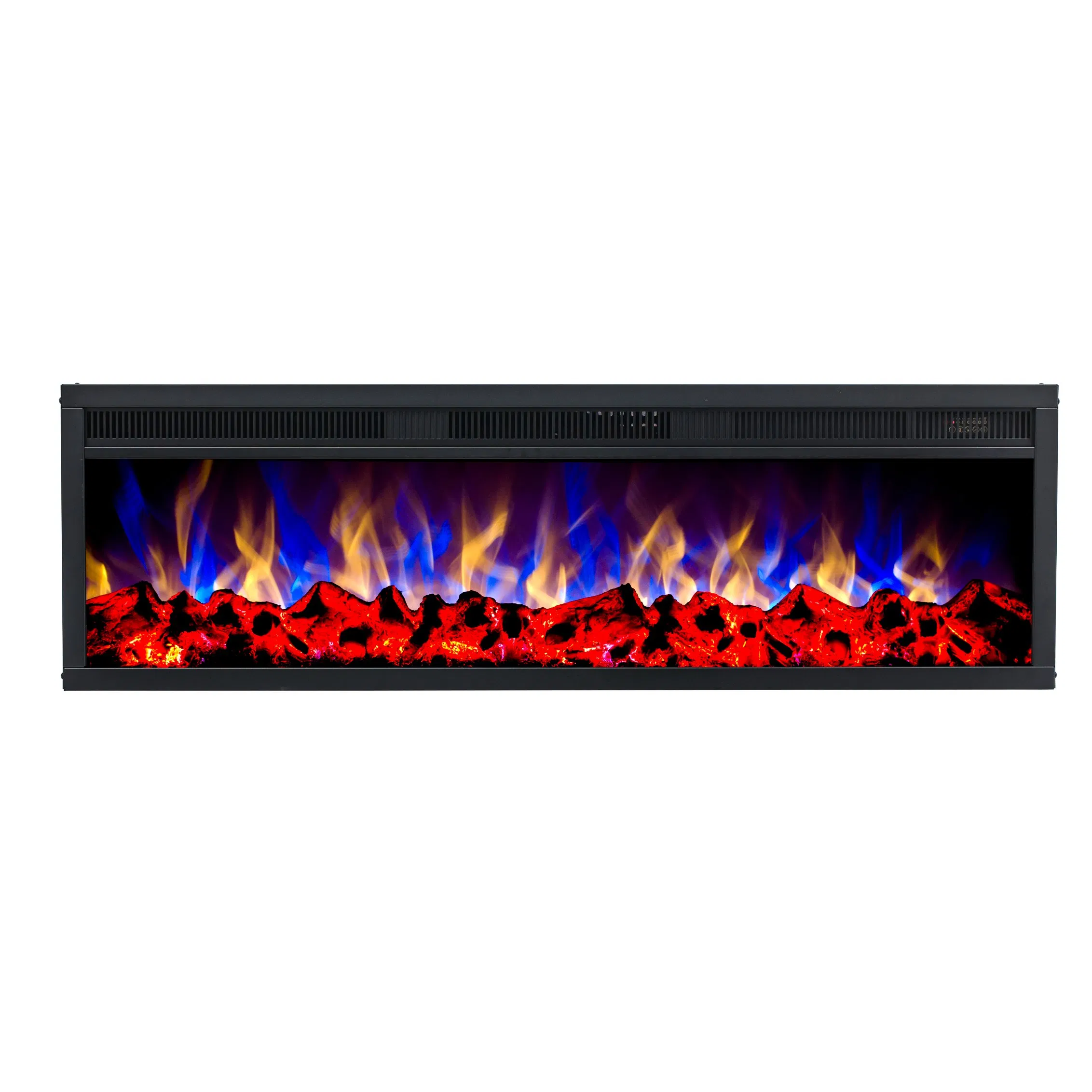 High-Quality 96-Inch 1 Side Glass Wall Mounted&Insert Electric Fireplace