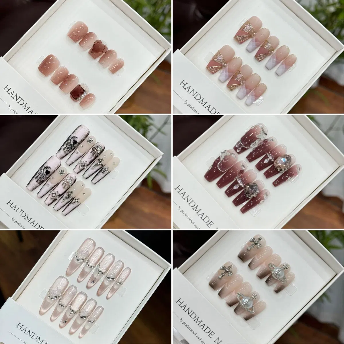 High Quality Luxury Paint White False Nails Extra Long Fake Nails Art Elegant Design Press on Nails