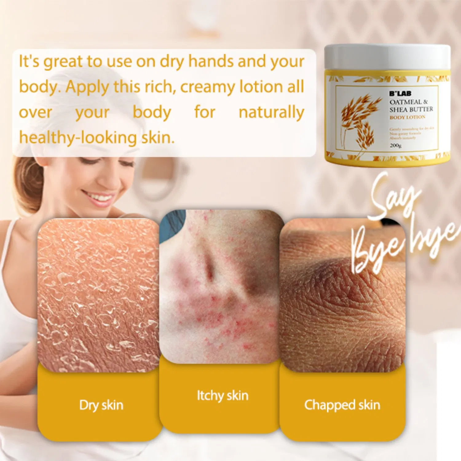 OEM 250ml Skin Care Natural Body Butter Cream Moisturizing Body Lotion
