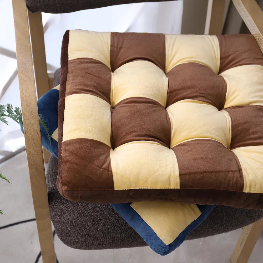 Custom Color Plaid Office Chair Seat Cushion Comfortable Thick Dining Table Seat Cushion