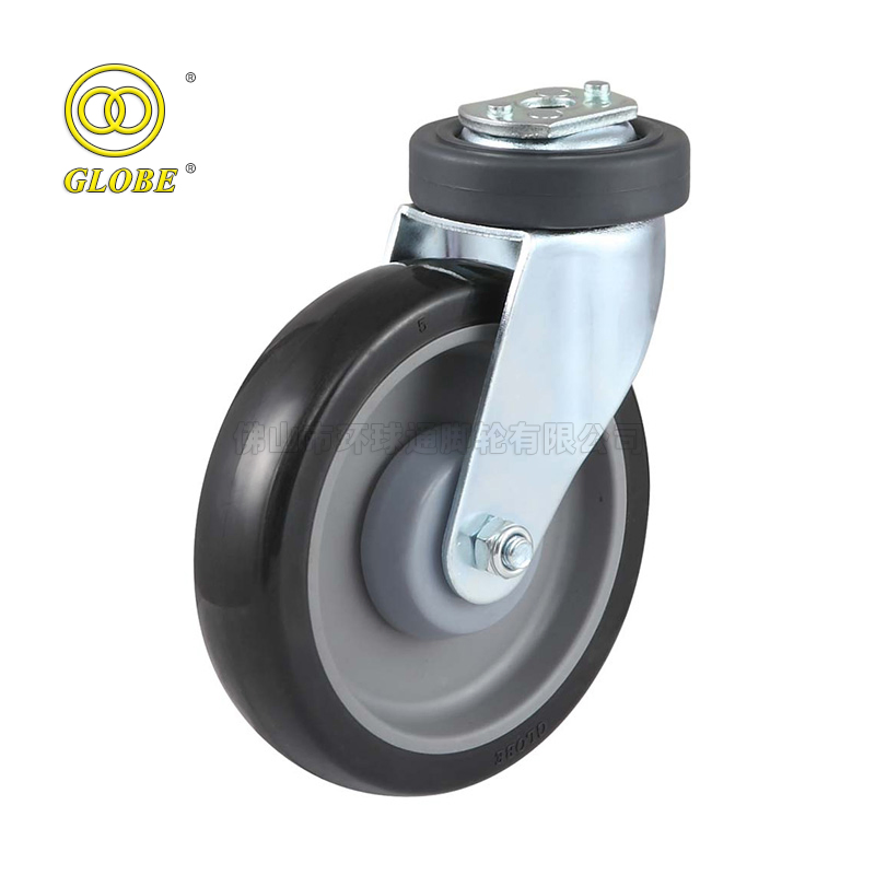 Globe Caster China Wheel Manufacturer Grey Shopping Cart Caster Wheels 5 Inch 125mm
