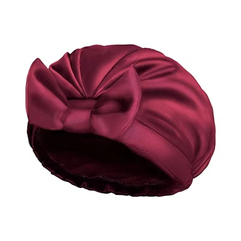 Promotional Great Quality Waterproof Double Layer Large Bowknot Shower Caps