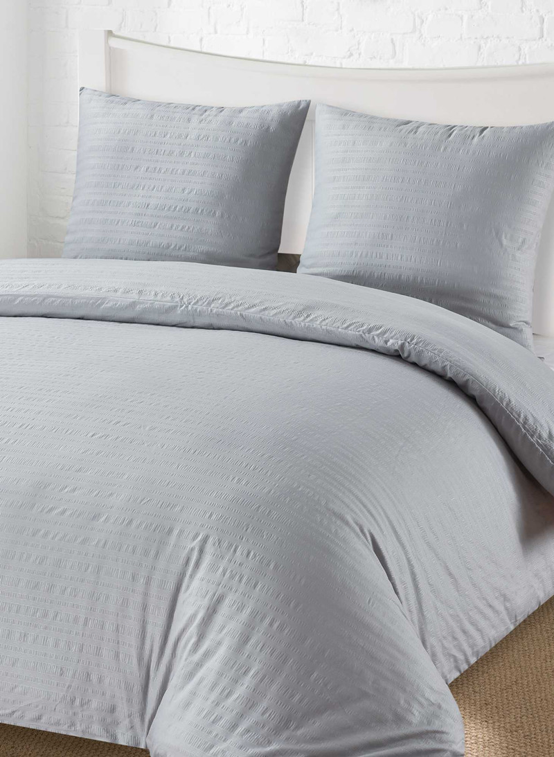 Wholesale Super Soft Embossed Seersucker Design 100%Polyester Duvet Set