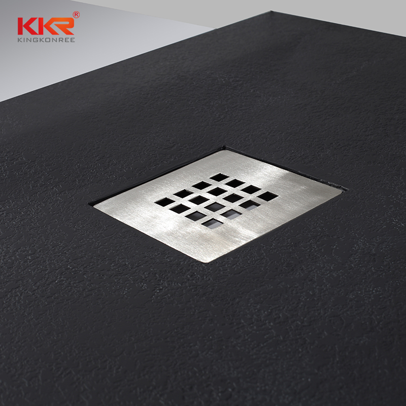 Black Shower Base Tray Acrylic Solid Surface Shower Tray OEM