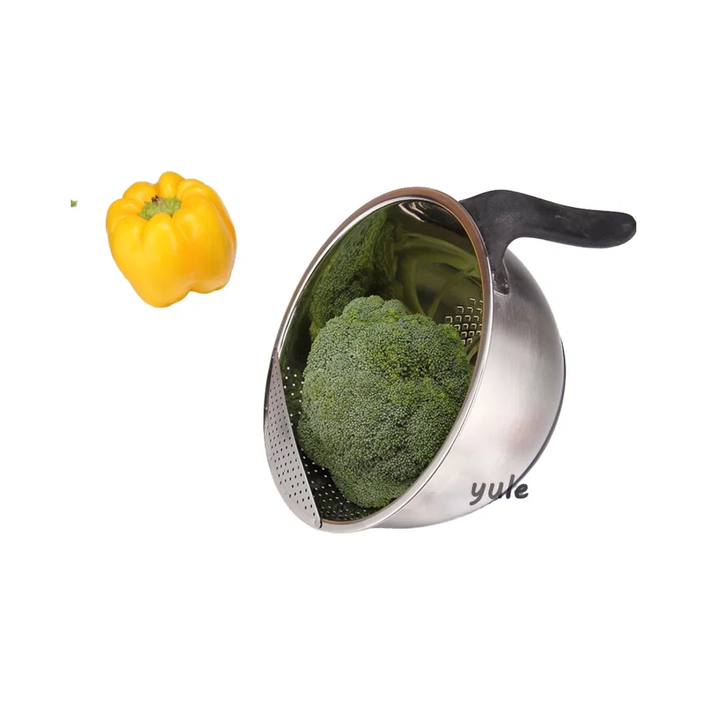 New Design Filtered Stainless Steel Mesh Rice Colander Strainer and Bowl Rice Washing Bowl