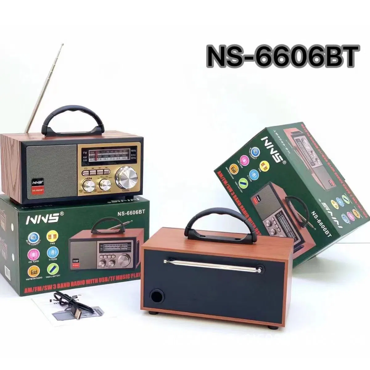 Деревянное ретро-радио NS-6606BT с Bluetooth
