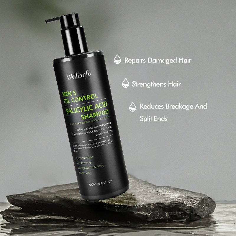 Men's Salicylic Acid Oily Hair Control, Refreshing Scalp Cleanser Hair Shampoo and Conditioner Volume-Boosting Formula for Light and Bouncy Hair Care