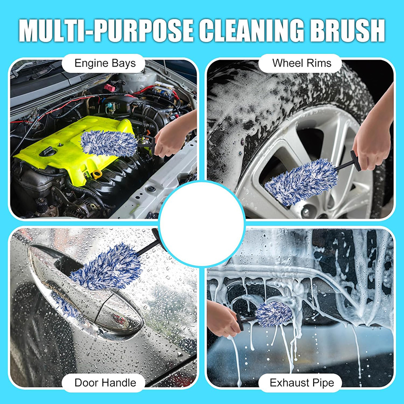Esun Car Cleaning Supplies Plush Car Wash Brush Tire Rim Wheel Hub Cleaning Brush