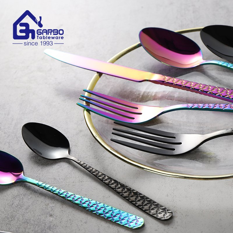 Stainless Steel 410/13-0 Flatware Custom Logo Cutlery Set Table Knife Fork Spoon Set