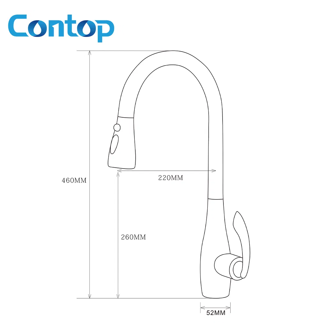 Выдвижной смеситель для кухни с душем, хром