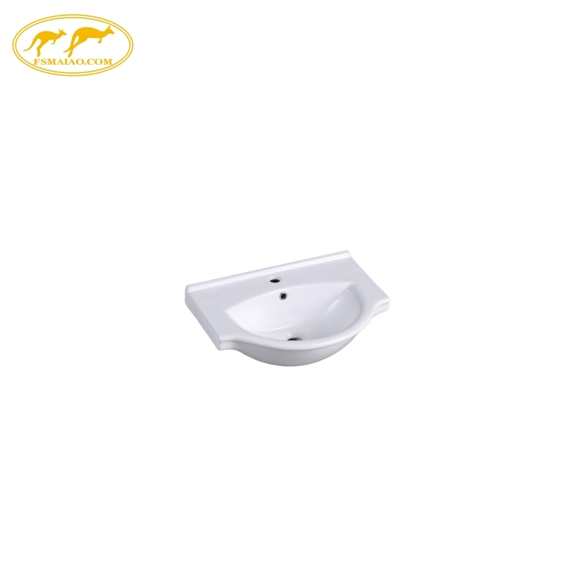 Irregular White Glaze Surface Sanitary Wares Under Counter Mounting Porcelain Cabinet Basin