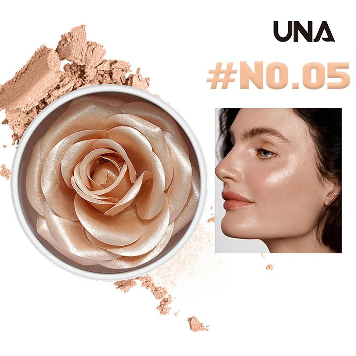 3D Rose Blush Highlighter Makeup Cheek Contour Shimmer Flower Petals 3D Rose Blush Facial Makeup