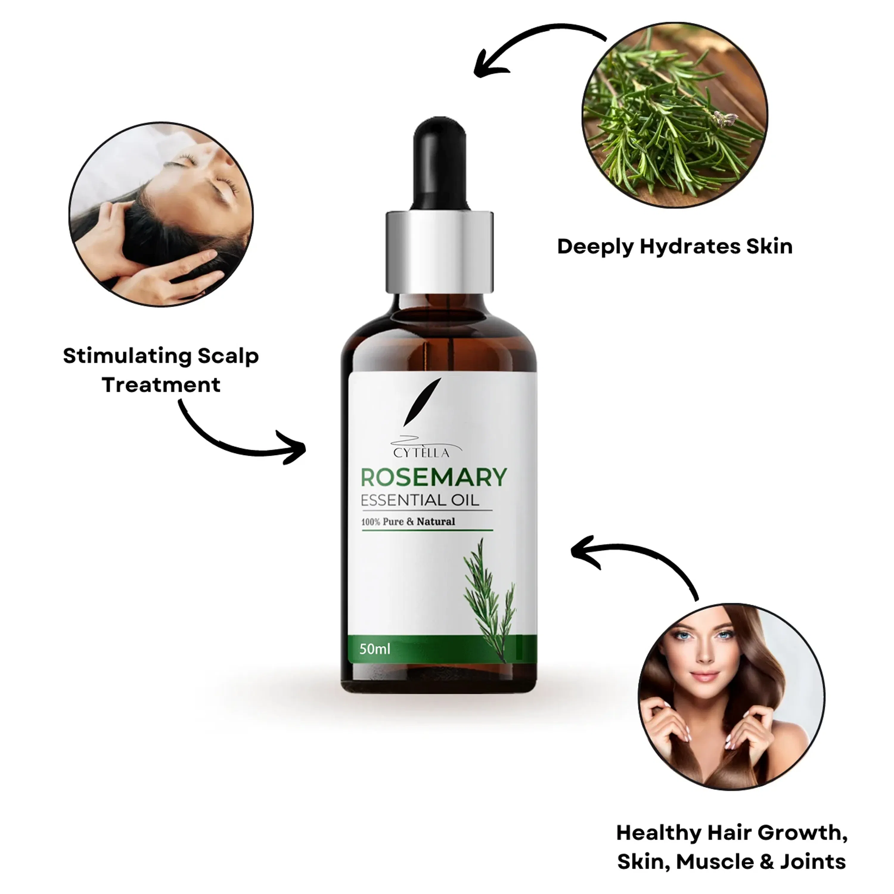 100% Natural Pure Rosemary Essntial Hair Growth Oil