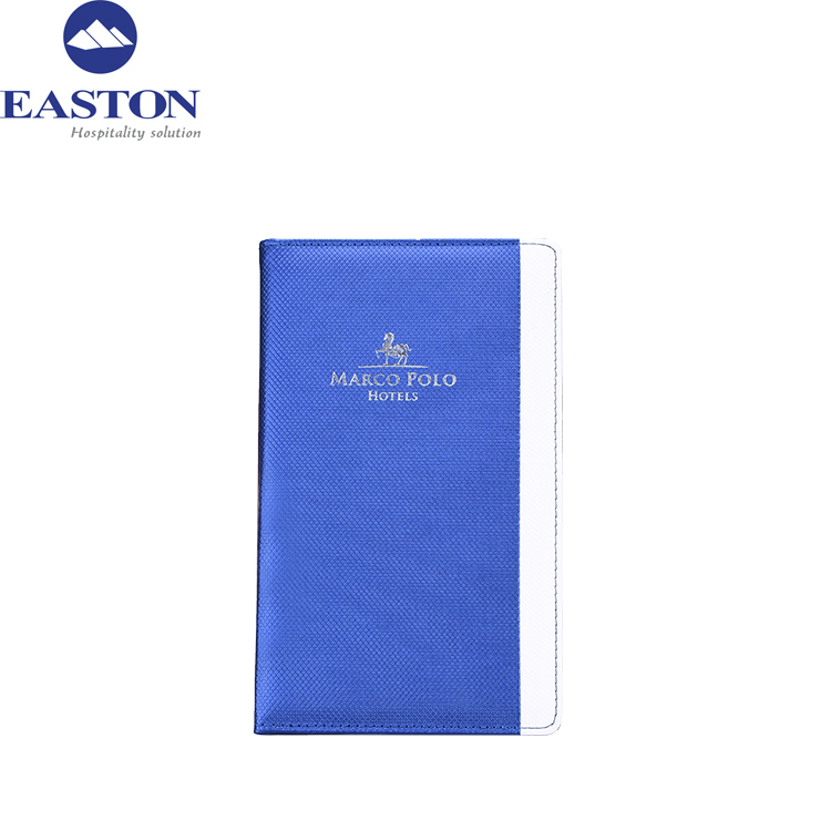 High Quality Hotel Blue Service Guide PU Leather File Folder