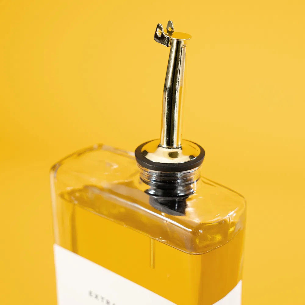 Hot Sale Unique Personalized Empty Square Clear 500ml Glass Olive Oil Bottles Set Packaged in Box